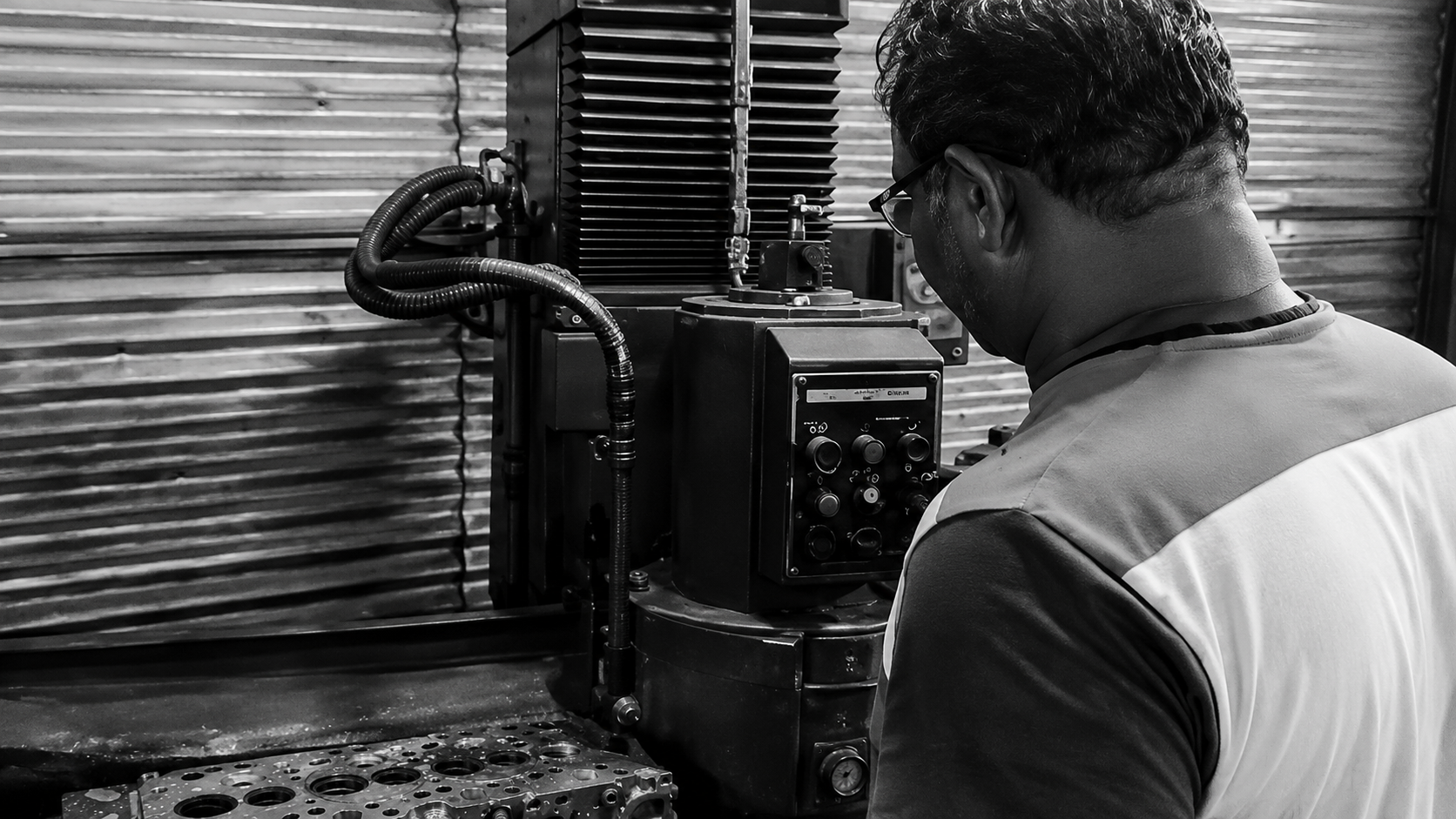 Automotive engine repair workshop
